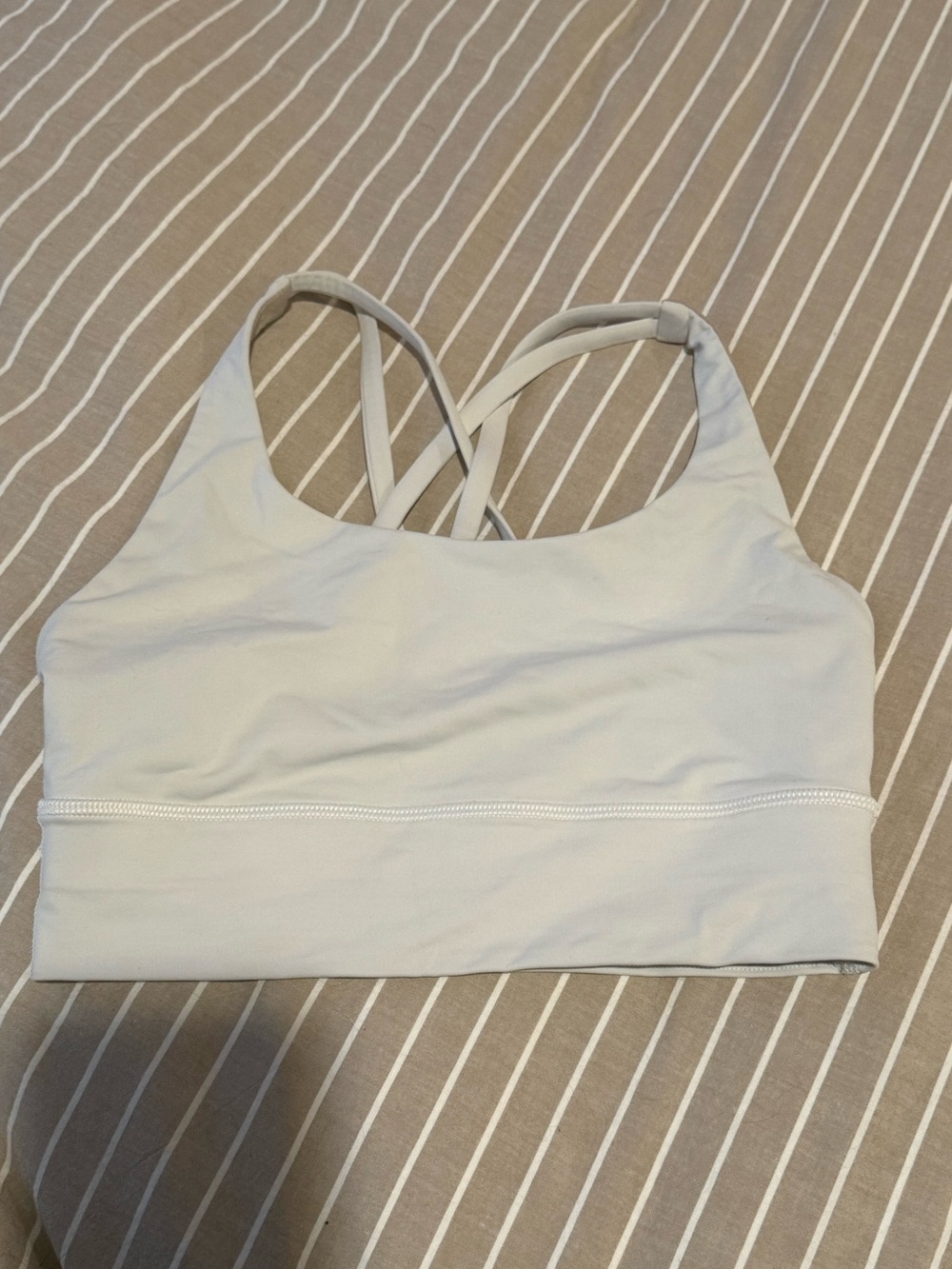 lululemon athletica White Cross-Back Sports Bra